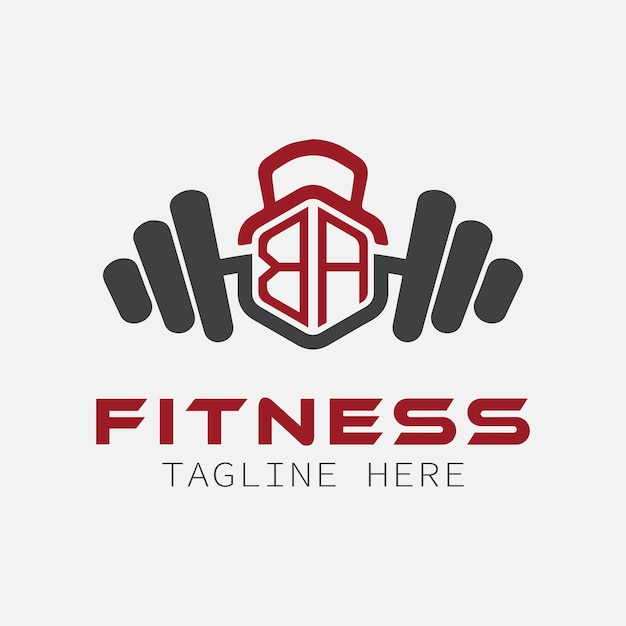 BA initial monogram for Fitness logo with Polygon style design