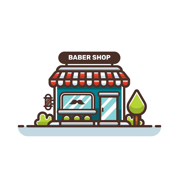 baber shop building icon