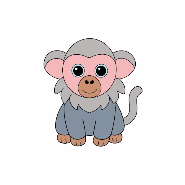 baboon vector and illustration in white background