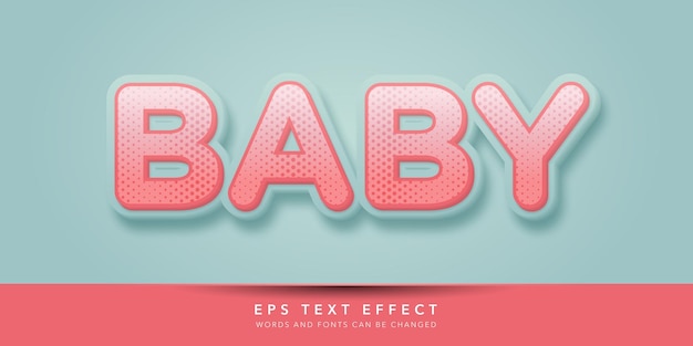 baby 3d editable text effect