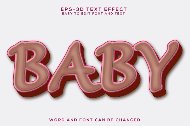 Baby 3d text effect