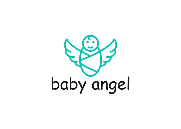 Vector baby angel logo design vector illustration