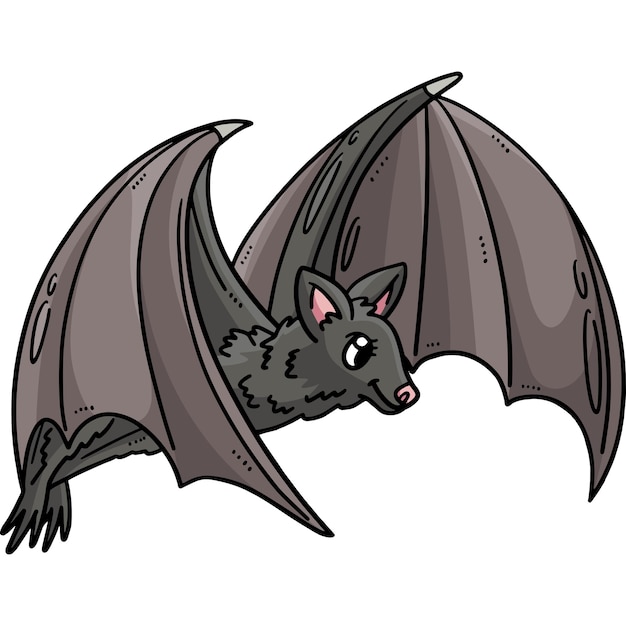 Baby Bat Cartoon Colored Clipart Illustration