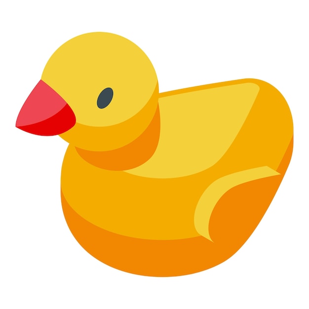 Baby bath duck icon isometric vector Cute infant Family smile