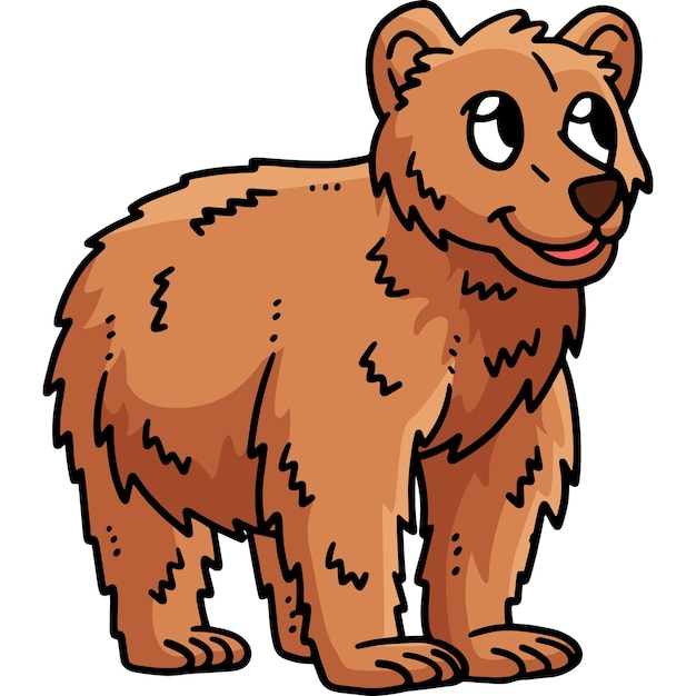 Baby Bear Cartoon Colored Clipart Illustration