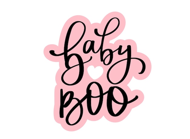 Baby Boo - Halloween Vector Quotes. Hand drawn lettering phrase. Modern brush calligraphy. October 31