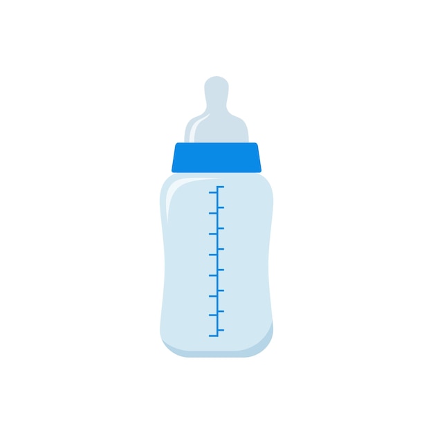 Baby bottle in flat design Vector cartoon illustration