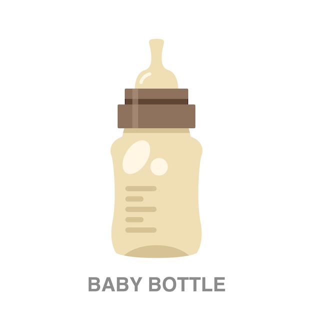 Baby bottle illustration on transparent background