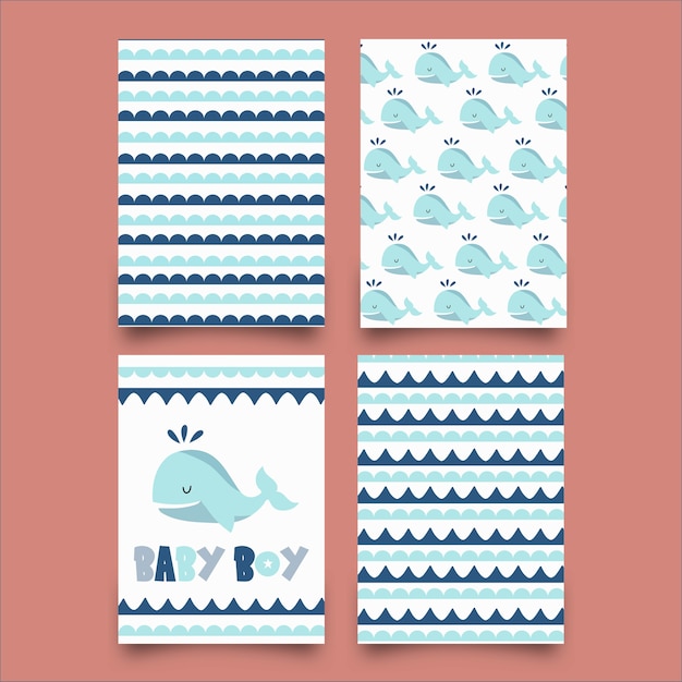 Baby boy set print blue whale