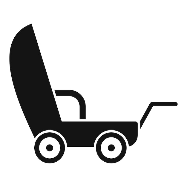 Vector baby carriage icon representing childhood and parenthood