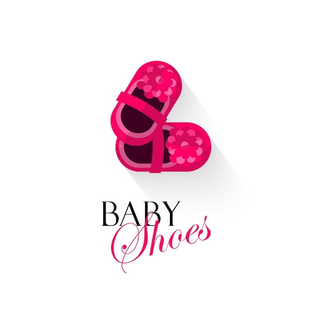 Baby child and kids shoes icon logo for children shop store logotype isolated on white