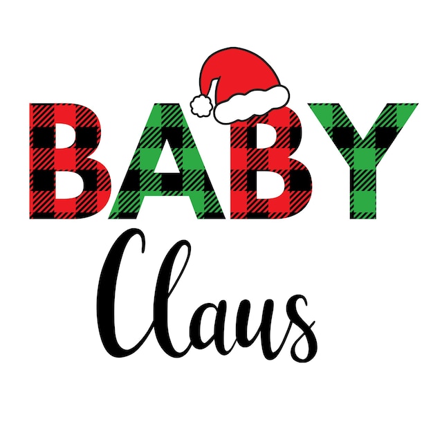 Baby Claus. Phrase for Christmas kids clothes, sweaters, t-shirt. Isolated object