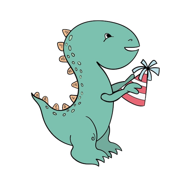 Baby dino with party hat