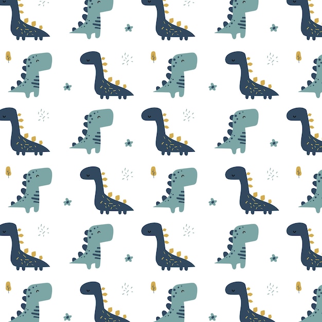 baby dinosaur pattern vector