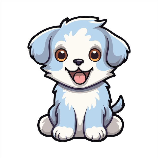 baby dog Cute Funny Cartoon Kawaii Clipart Colorful Watercolor Animal Pet Sticker Illustration