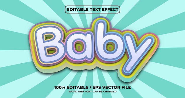 Baby editable text effect