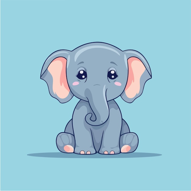 Baby elephant on a blue background.