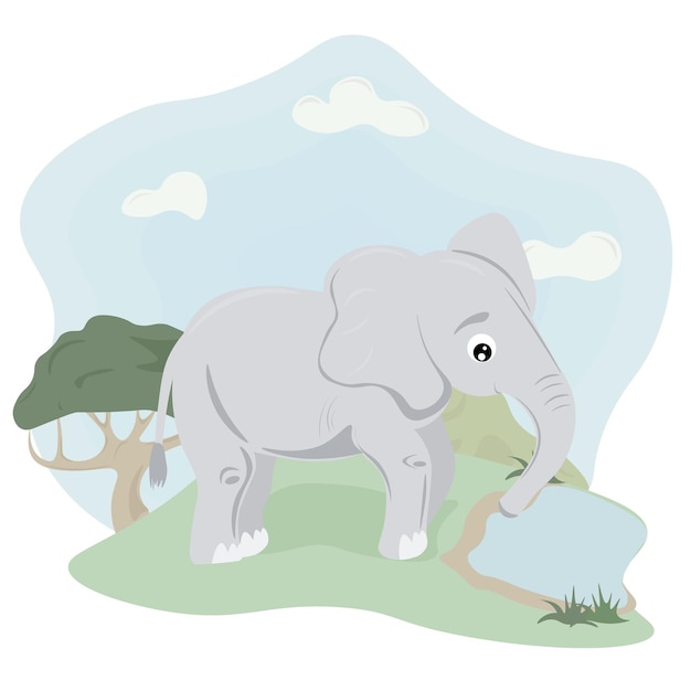 Baby elephant cartoon