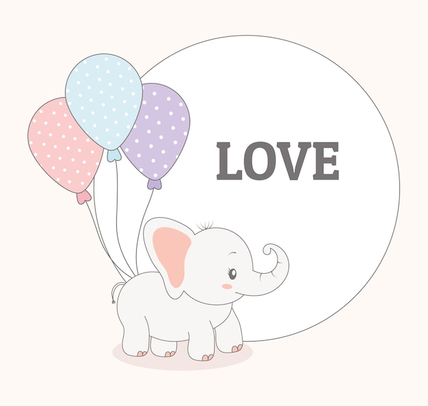 Baby elephant greeting card