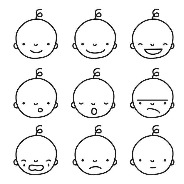 Baby emotions vector illustration