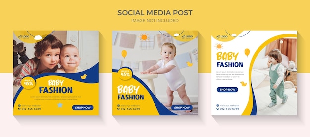 Baby fashion sale and kids fashion sale social media ads Design