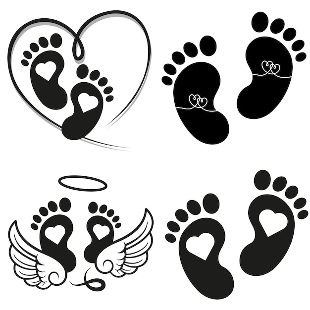 Baby Feet Heart amp wings