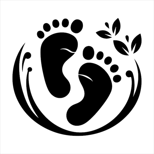 Vector baby foot logo design template baby foot vector silhouette illustration