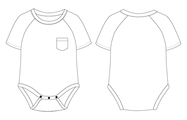 Vector baby girl and boys bodysuit ss basic illustration vector design