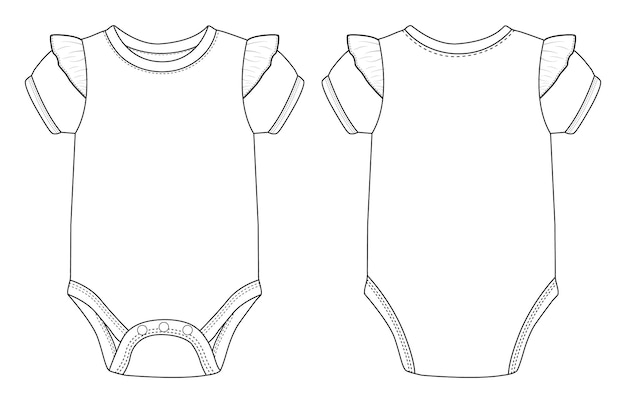 BABY GIRL AND BOYS BODYSUIT SS BASIC illustration VECTOR DESIGN