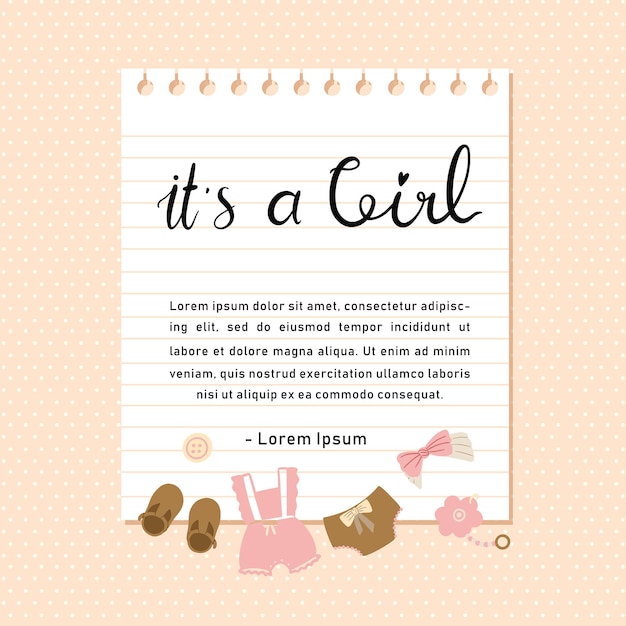 baby girl newborn announcement card