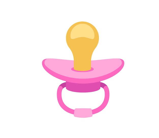 Baby girl pacifier vector isolated icon. newborn dummy emoji illustration. Pacifier vector icon