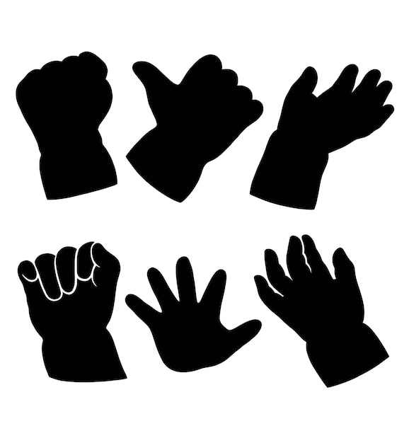 Baby hands gesture sign and symbol silhouette