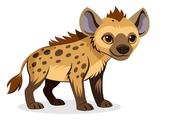 Vector baby hyena animal flat isolated vector illustration