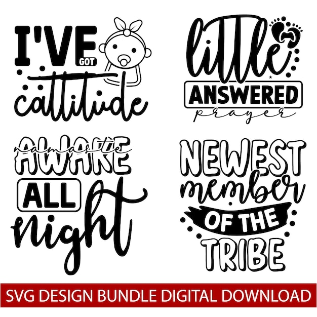 Vector baby and kids svg design bundle file digital download