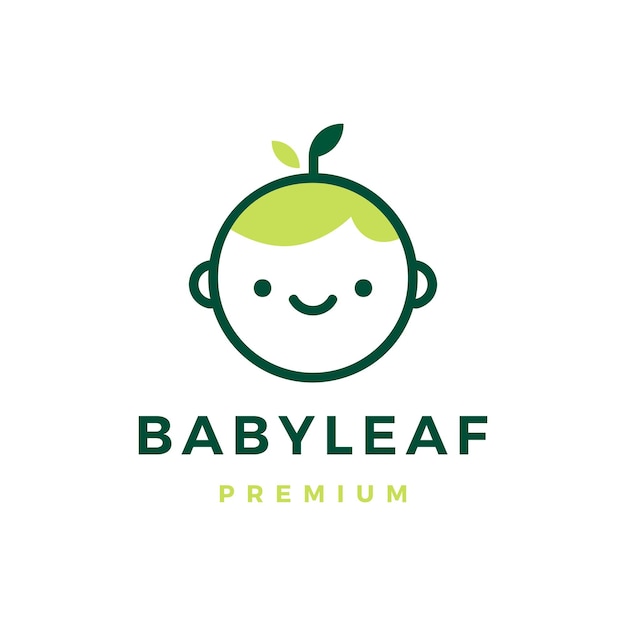 Baby leaf logo vector icon illustration