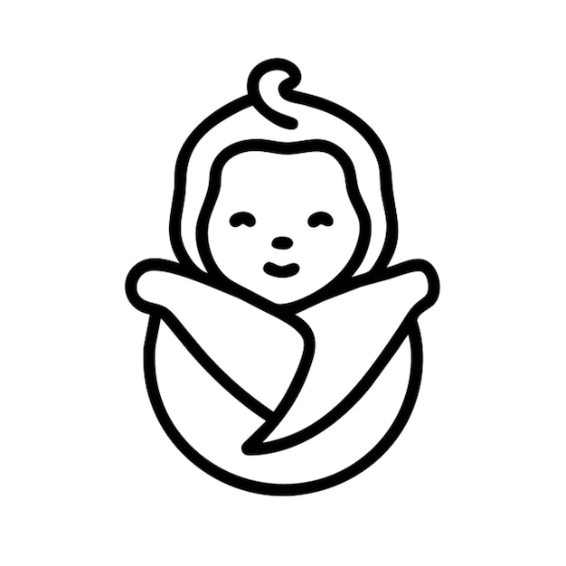 Vector baby like icon outline