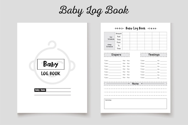 Baby log book kdp interior template