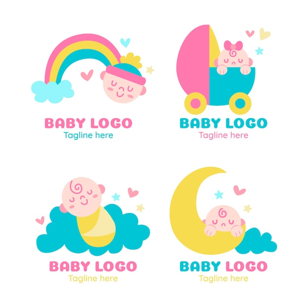 Baby logo collection template