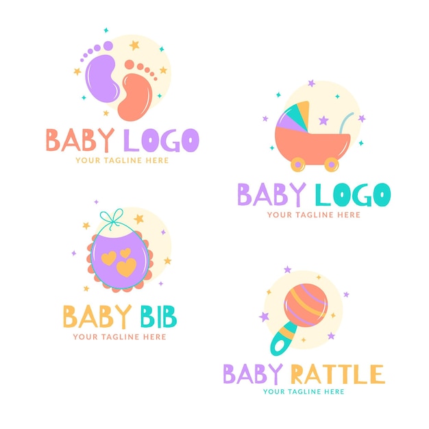 Baby logo collection template