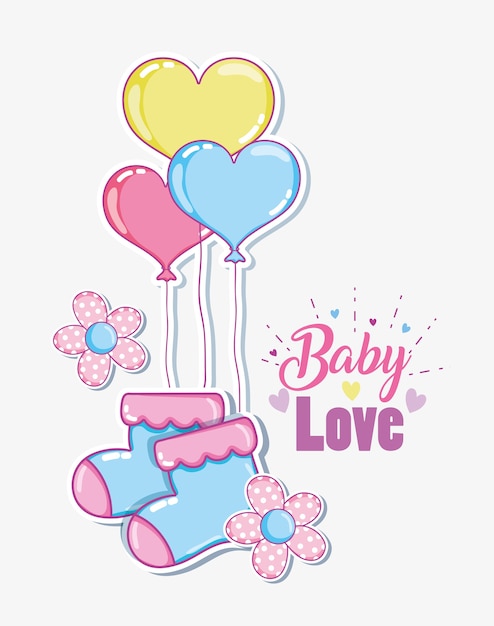 Baby love cartoons vector illustration graphic design