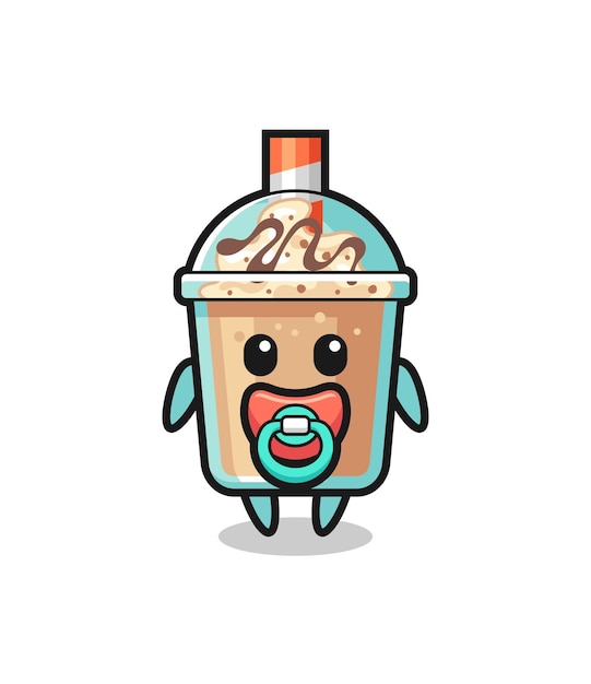 Baby milkshake cartoon character with pacifier , cute style design for t shirt, sticker, logo element