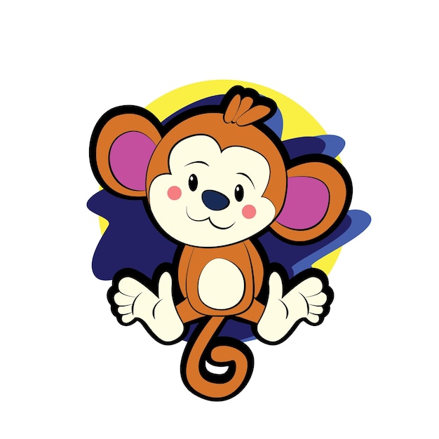 baby monkey vector illustration for baby t-shirt design