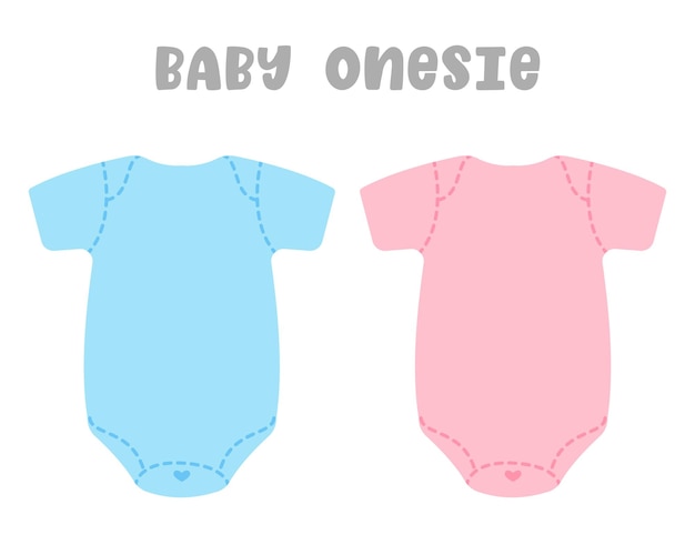 Baby onesie in blue and pink colors