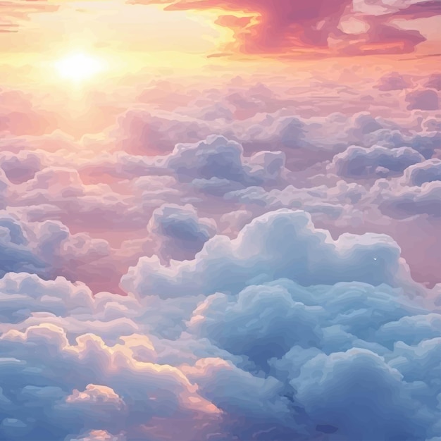 Vector baby pink clouds wallpaper