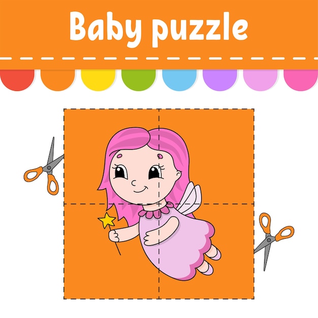 Baby puzzle Easy level Flash cards Cut and play Color activity worksheet Game for children