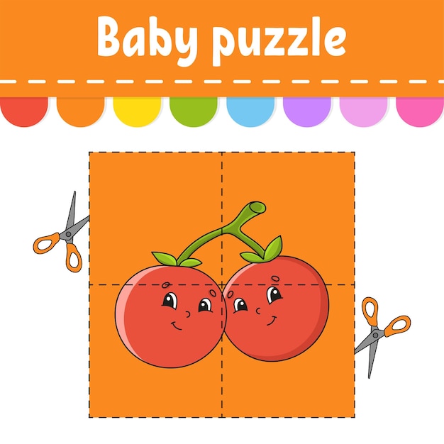 Baby puzzle Easy level Flash cards Cut and play Color activity worksheet Game for children