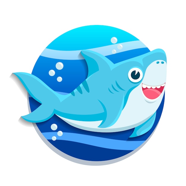 Baby shark flat design