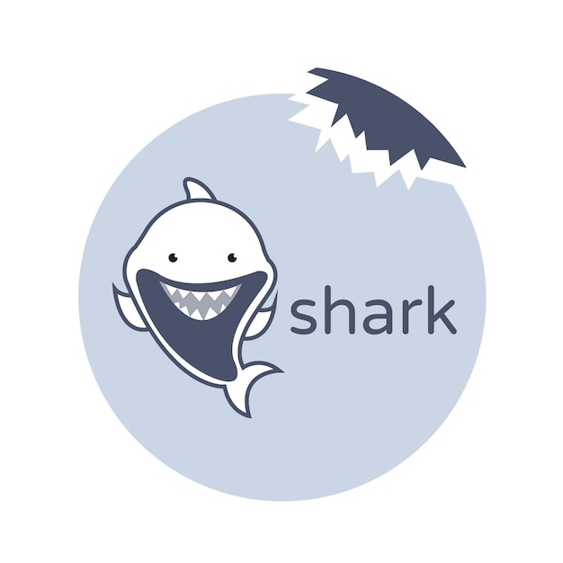 Baby shark illustration vector