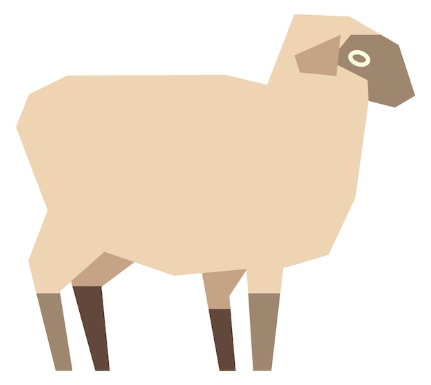 Baby sheep icon Funny farm animal in polygonal style