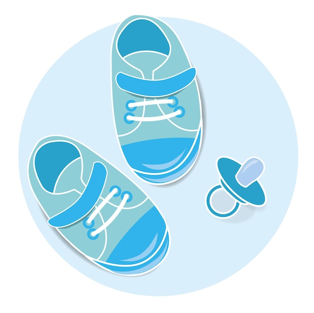 Baby shoes and pacifier for boy